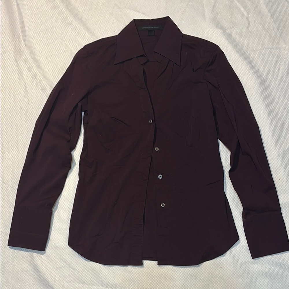 Express Design Studio Button-Down Shirt in Dark Purple Size M *PRE-OWNED*
